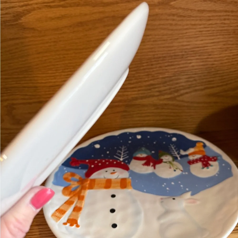 St. Nicholas Square “Snow Days” Snowman Plates Bowl Platter Christmas Dishes